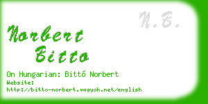 norbert bitto business card